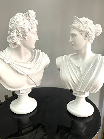 Afrodit Ve Apollon İkili Heykel Takım Büst