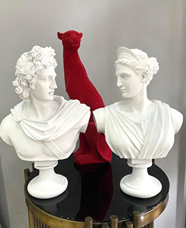 Afrodit Ve Apollon İkili Heykel Takım Büst