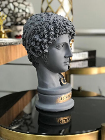 Dekoratif Çiçekli Hermes Heykel Biblo 