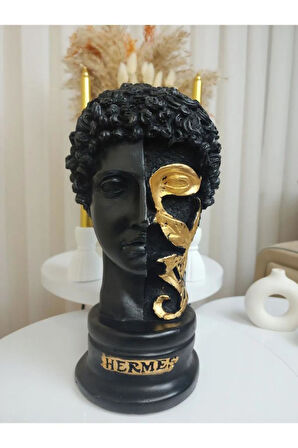 Dekoratif Çiçekli Hermes Heykel Biblo 