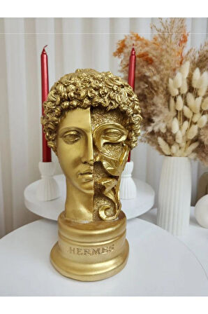 Dekoratif Çiçekli Hermes Heykel Biblo 