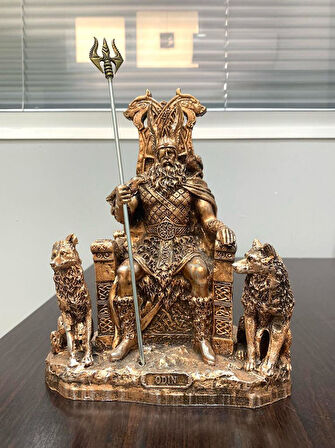 Dekoratif Odin Biblo İskandinav Mitolojik Kral Heykeli (polyester)
