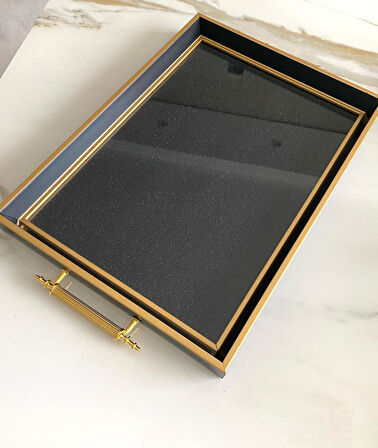 Simli Çay Tepsisi ,lüx Çay Tepsisi,sunum Tepsisi Prıltılı 