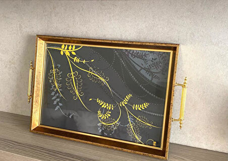 Desenli Çay Tepsisi ,lüx Çay Tepsisi,sunum Tepsisi