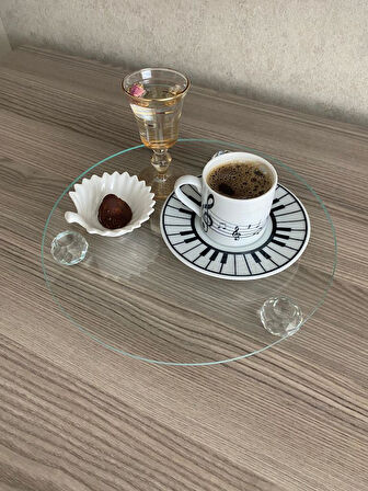 Cam Sunumluk sephpa üstü Pasta Tabağı kahve sunumu  