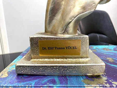 Kişiye Özel İsim Veya Markanızı Yazılabilir Dekoratif At Kafası Büst Büyük Boy Heykeli Kaideli 