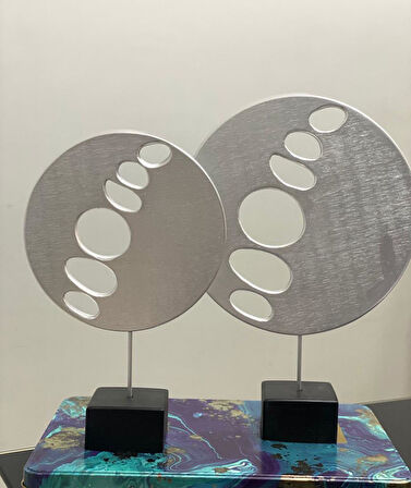 2 Li Halka Takım Biblo Heykel Özel Tasarım Obje