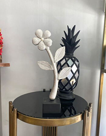 Dekoratif Kaideli Papatya Yaprak Biblo Modern Özel Tasarım Obje