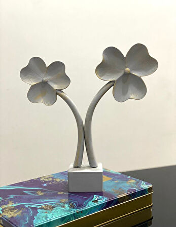 Dekoratif Kaideli Papatya Yaprak Biblo Modern Özel Tasarım Obje