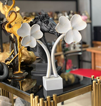 Dekoratif Kaideli Papatya Yaprak Biblo Modern Özel Tasarım Obje