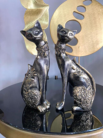 2 Li Dekoratif Kedi Biblo Desenli 