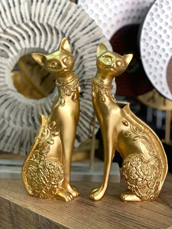 2 Li Dekoratif Kedi Biblo Desenli 