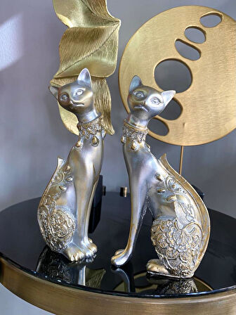 2 Li Dekoratif Kedi Biblo Desenli 