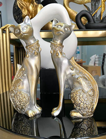 2 Li Dekoratif Kedi Biblo Desenli 