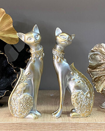 2 Li Dekoratif Kedi Biblo Desenli 