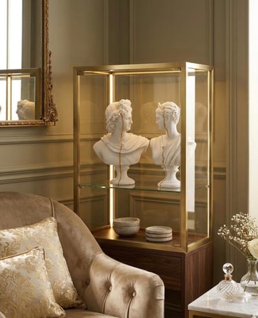 Dekoratif Apollo Diana Büst Biblo – Antik Yunan Heykel Tarzı, Biblo Gold Detaylı Lüks Salon Konsol Süs Objesi ( polyester)