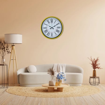 36 Cm Sarı Standart Duvar Saati iegxx