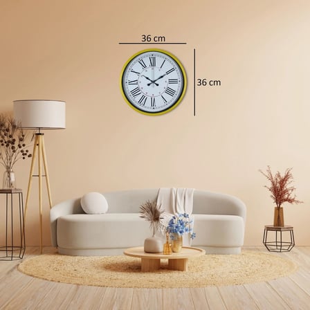 36 Cm Sarı Standart Duvar Saati iegxx