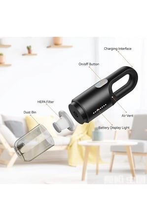 Şarjlı Araç İçi Süpürge Taşınabilir Hafif Ev Ofis Kullanımına uYGUN 120W 8000Pa Vacuum Cleanner