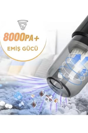 Şarjlı Araç İçi Süpürge Taşınabilir Hafif Ev Ofis Kullanımına uYGUN 120W 8000Pa Vacuum Cleanner