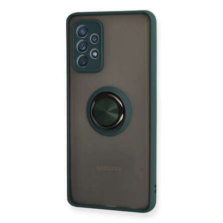 Samsung Galaxy A72 Kılıf Montreal Yüzüklü Silikon Kapak - Yeşil