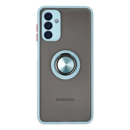 Samsung Galaxy A04s Kılıf Montreal Yüzüklü Silikon Kapak - Buz Mavi