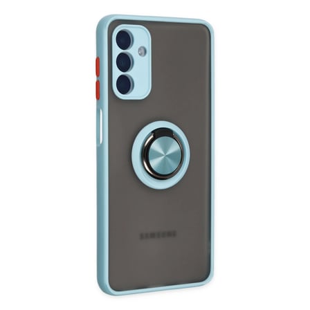 Samsung Galaxy A04s Kılıf Montreal Yüzüklü Silikon Kapak - Buz Mavi