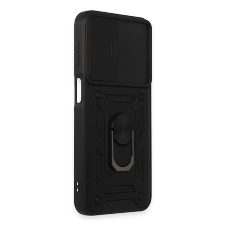 Samsung Galaxy M34 5g Kılıf Pars Lens Yüzüklü Silikon - Siyah