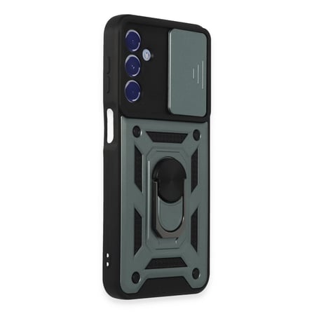 Samsung Galaxy M34 5g Kılıf Pars Lens Yüzüklü Silikon - Yeşil