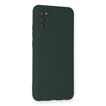 Samsung Galaxy A03s Kılıf Nano İçi Kadife Silikon - Koyu Yeşil
