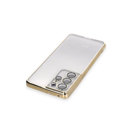 Samsung Galaxy S21 Ultra Kılıf Razer Lensli Silikon - Gold