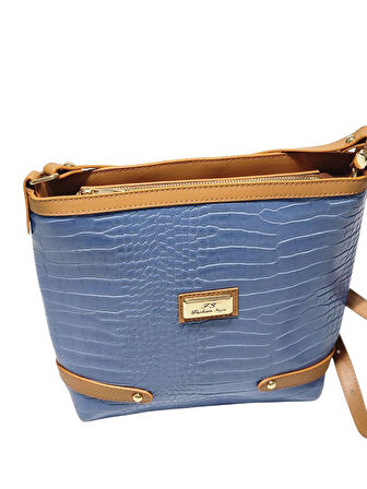 QUEEN ELİZABETH MAVİ-TABA KADIN OMUZ ÇANTASI