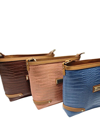 QUEEN ELİZABETH MAVİ-TABA KADIN OMUZ ÇANTASI