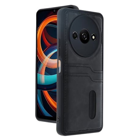 Xiaomi Redmi A3 4g Kılıf Sara Kartvizitli Deri Kılıf - Siyah