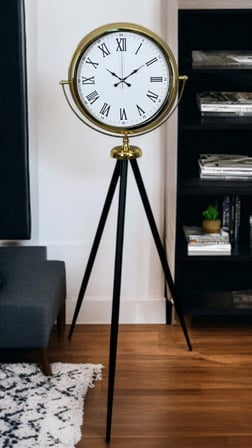Gold Roma Rakamlı Lüks Tripod Ayaklı Saat iegxx