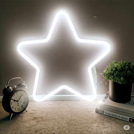 ALPAXA 3D Beyaz LED Işıklı 35 x 35 Yıldız Gece Lambası - Duvar Tipi Dekoratif Aydınlatma