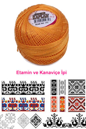 Kaplan Etamin Ve Kanaviçe İpi 8 No Kod/Renk: 741 -