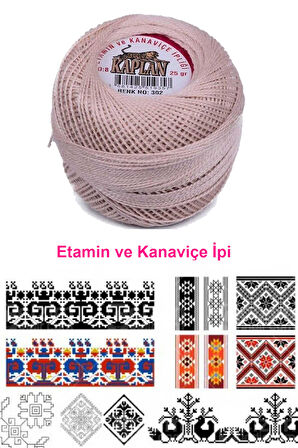 Kaplan Etamin Ve Kanaviçe İpi 8 No Kod/Renk: 302 -