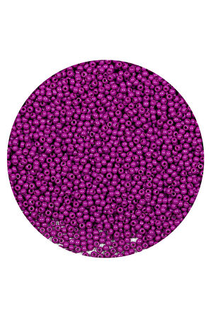 Fuşya Renk 4 mm Yaklaşık 1100 adet / 100 gram Cam Boncuk Oya Yazma Bileklik ve Kolye