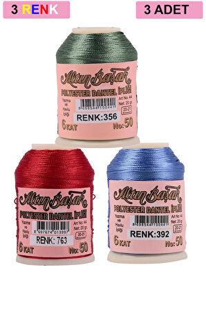 3 Adet Altınbaşak Oya ve Dantel İpi 20 gr - No: 763 - 392 - 356