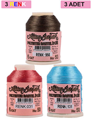 3 Adet Altınbaşak Oya ve Dantel İpi 20 gr - No: 031 - 131 - 956