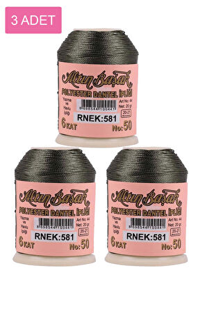 3 Adet Altınbaşak Oya ve Dantel İpi 20 gr - No: 581