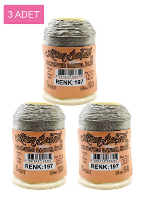 3 Adet Altınbaşak Oya ve Dantel İpi 20 gr - No: 197