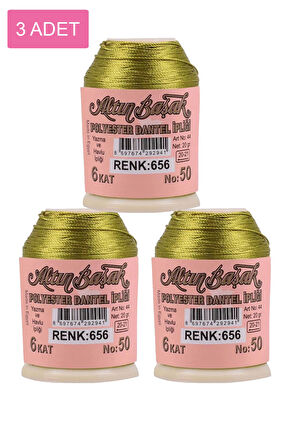 3 Adet Altınbaşak Oya ve Dantel İpi 20 gr - No: 656