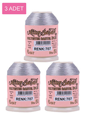 3 Adet Altınbaşak Oya ve Dantel İpi 20 gr - No: 707