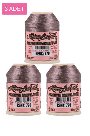 3 Adet Altınbaşak Oya ve Dantel İpi 20 gr - No: 770