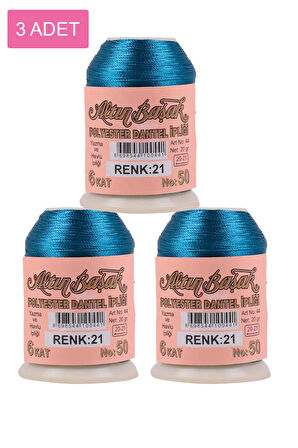 3 Adet Altınbaşak Oya ve Dantel İpi 20 gr - No: 021