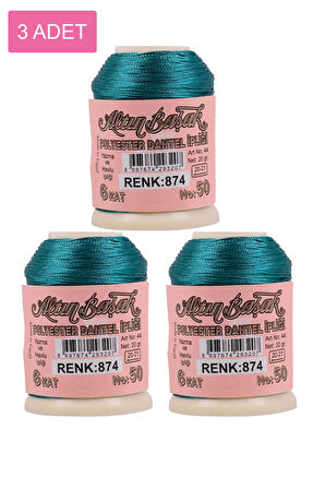 3 Adet Altınbaşak Oya ve Dantel İpi 20 gr - No: 874