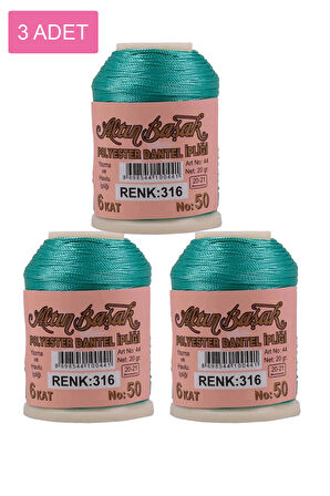 3 Adet Altınbaşak Oya ve Dantel İpi 20 gr - No: 316