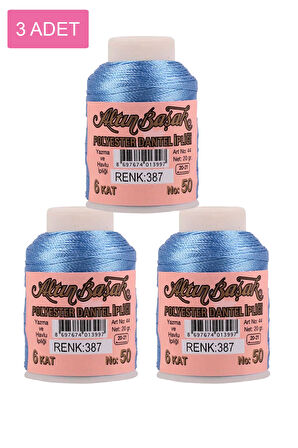 3 Adet Altınbaşak Oya ve Dantel İpi 20 gr - No: 387
